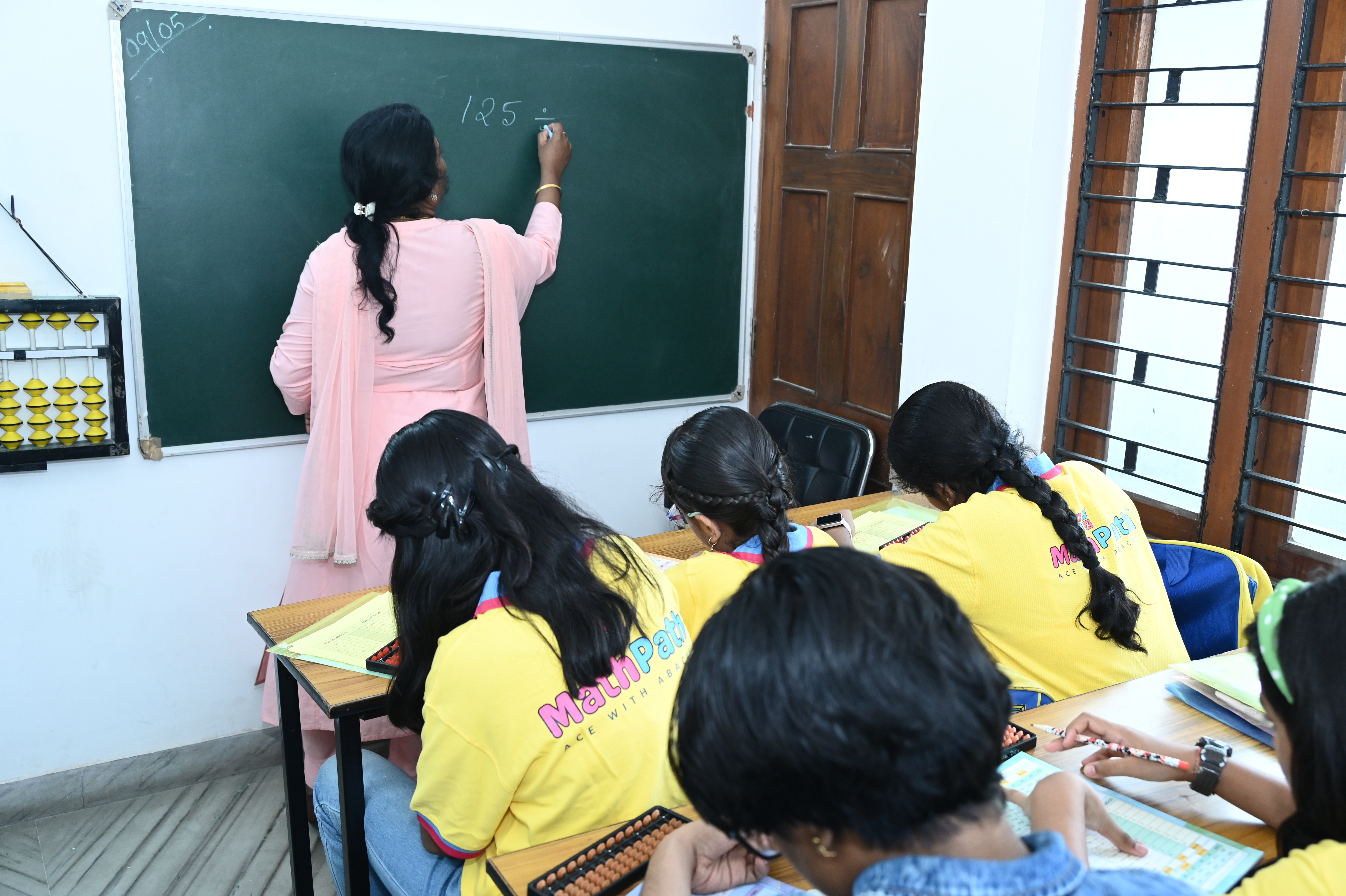 MathPath students with abacus